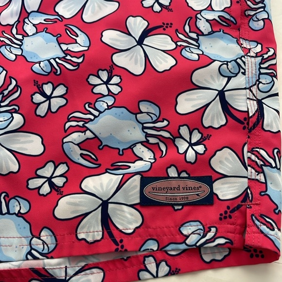 Vineyard Vines Coral and Blue Swim Trunks Shorts with Elastic Waistband Medium - Picture 15 of 16